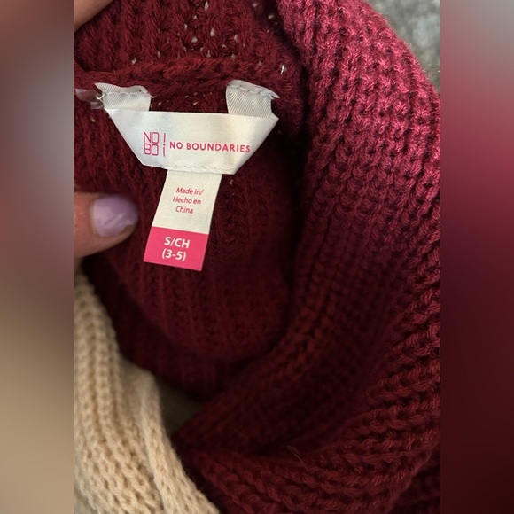 Red&Cream Twist Front Sweater S - Picture 5 of 7
